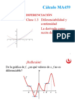 1.3 Diferenciabilidad y Continuidad. La Derivada Como Una Razón de Cambio