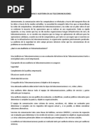 Unidad 5 Auditoria en Las Telecomunicaciones