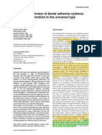 Classification Review of Dental Adhesives Systems From The IV Generation To The Universal Type