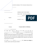 Draft Format of Consent Order For Arbitration