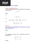 Diagonalization of A Matrix:: Theorem