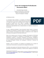 Líneas y Sub Líneas de Investigación PUBLICIDAD INTERNACIONAL, Documento Matriz PDF