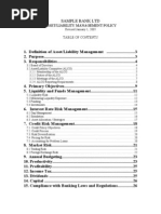 Sample Asset Liability Management Policy