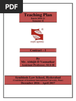 Teaching Plan Law of Contracts