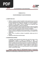 FORMATO #24 Plan de Seguridad y Salud Ocupacional