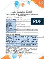 Guía de Actividades y Rubrica de Evaluación - Paso 2 - Elaborar El Proceso Administrativo en Una Empresa Como Estudio de Caso