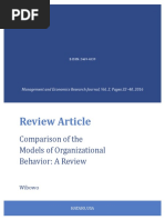 Review Article: Comparison of The Models of Organizational Behavior: A Review