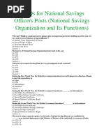 MCQs For National Savings Officers Posts