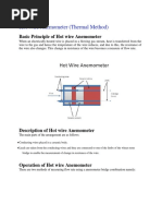 Hot Wire Anemometer (Thermal Method)