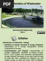 Characteristics of Wastewater: Environmental Engineering Unit-I