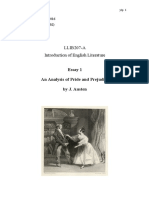 LLIB207-A Introduction of English Literature: Essay 1 An Analysis of Pride and Prejudice by J. Austen