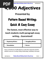 4800 Adjectives List by PBW Quick Easy Essay 44p