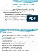 Part Programming Using Fixed or Canned Cycles