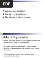 Make or Buy Decision Quality Considerations Global Supply Chain Issues