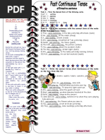 Task 2 - Fill in The Sentences With The Correct Form of The Verbs in The Past Continuous Tense