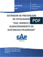 03 Estándar de Prevención de Fatalidades de Uso, Manejo y Almacenamiento de Sustancias Peligrosas Rev1