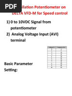 Installation Potentiometer On DELTA VFD-M For Speed Control