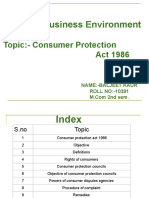 Subject:-Business Environment: Topic:-Consumer Protection Act 1986