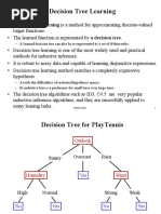 Decision Tree Learning: - A Learned Decision Tree Can Also Be Re-Represented As A Set of If-Then Rules