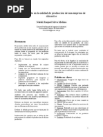 Mejoramiento en La Calidad de Producción de Una Empresa de Alimentos