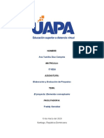 Tarea 1 de Elaboración y Evaluación de Proyectos