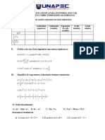 Práctica # 5 Sobre Expresiones Algebraicas. (Mat126)