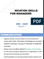 Communication Skills For Managers - HRM - 260619