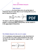 DX X F X C F: 4.3 Riemann Sums and Definite Integrals