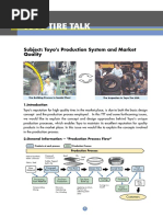 Toyo Tire Talk: Subject: Toyo's Production System and Market Quality