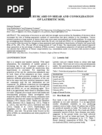 Effect of Rice Husk Ash On Shear and Consolidation of Lateritic Soil