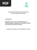 Registro Contable de Las Operaciones Contables Llevadas A Cabo en Una Institucion de Salud