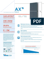 144 Layout 430-450W 20.6% 0 + 5W: Monocrystalline Module