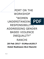 RANCHI GBV WORKSHOP - "WOMEN: Understanding My Responsibility in Addressing Gender-Based Violence and Inequality"