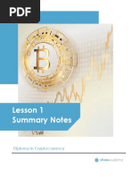 Lesson 1 Notes Cryptocurrency