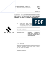 GTC 45 Guía para El Diagnóstico de Condiciones de Trabajo o Panorama de Factores de Riesgos, Su Identificación y Valoración