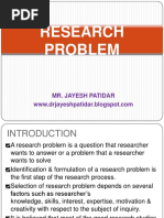 Research Problem: Mr. Jayesh Patidar