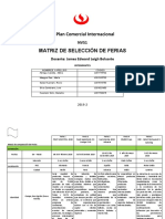 Matriz de Selección de Ferias