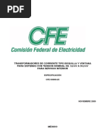 Transformadores de Corriente Tipo Boquilla y Ventana para Sistemas Con Tension Nominal de 0.6 KV A 34.5 KV para Servicio Interior