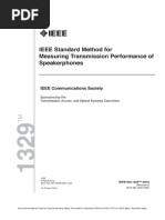 IEEE STD 1329-2010 IEEE Standard Method For Measuring Transmission Performance of Speakerphones PDF