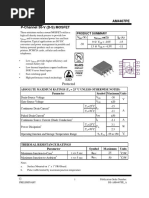 AM4407PE Analog Power P-Channel 30-V (D-S) MOSFET: 9 at V - 10V - 15 13 at V - 4.5V - 11 - 30