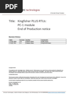 Servelec Technologies - Kingfisher PLUS RTUs - PC-1 End of Production Notice PDF