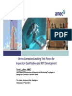 Stress Corrosion Cracking Test Pieces For Inspection Qualification and NDT Development