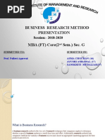 Business Research Method Presentation: MBA (FT) Core (2 Sem.) Sec. G