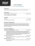 Dental Hygiene Professional Resume - Carissa Wachendorf