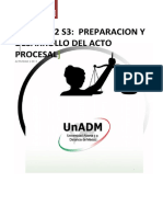 Unidad 2 S3: Preparacion Y Desarrollo Del Acto Procesal: Unadm