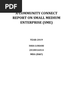 A Community Connect Report On Small Medium Enterprise (Sme) : YEAR-2019 Isha Lohani 2018016014 MBA (B&F)