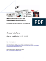 Guía Del Estudiante - 2019-2020 Máster - Historia - Contemporánea