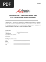 Confidential Field Supervisor Report Form