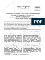 Optimization of Brine Leaching of Metals From Hydrometallurgical Residue