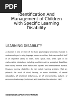 Identification and Management of Children With Specific Learning Disability